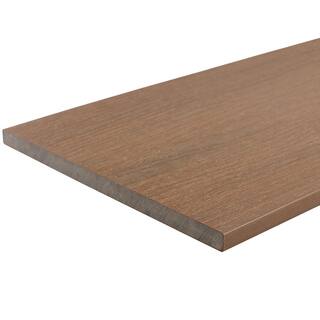 NewTechWood UltraShield 0.6 in. x 12 in. x 12 in. Peruvian Teak Fascia Composite Decking Board Sample US05-12-TK-S