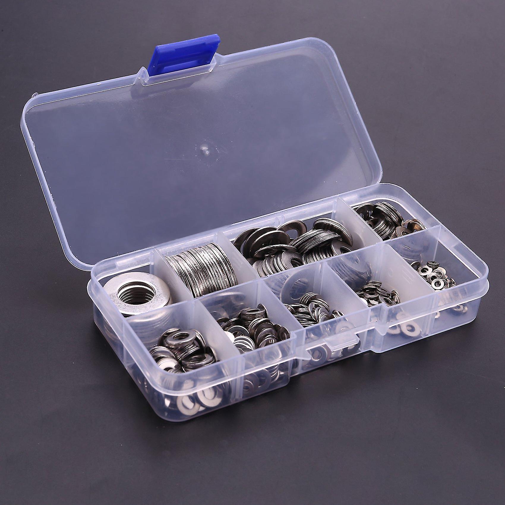 Stainless Steel Flat Set 580 Pcs， 9 Sizes - M2 M2.5 M6 M8 M10 M12