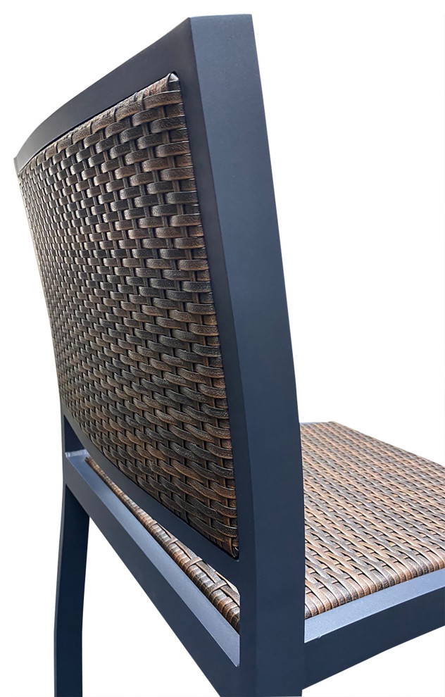 Set x6 Wicker Outdoor Commercial Dining Chair   Tropical   Outdoor Dining Chairs   by Nativa Interiors  Houzz