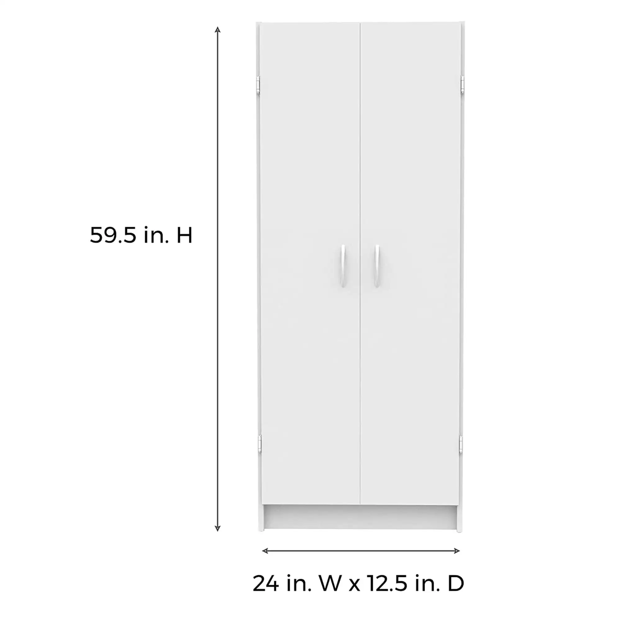 ClosetMaid 12.5 x 24 x 59.5 Inch Adjustable 4 Shelf Pantry Cabinet， White