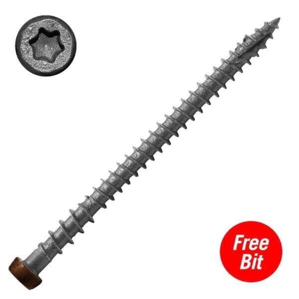 DeckLok #10 x 2-34 in. Star Drive Self-Countersinking Flat Head ACQ Compatible Desert Bronze Composite Deck Screws (75-Piece) CD234DB75