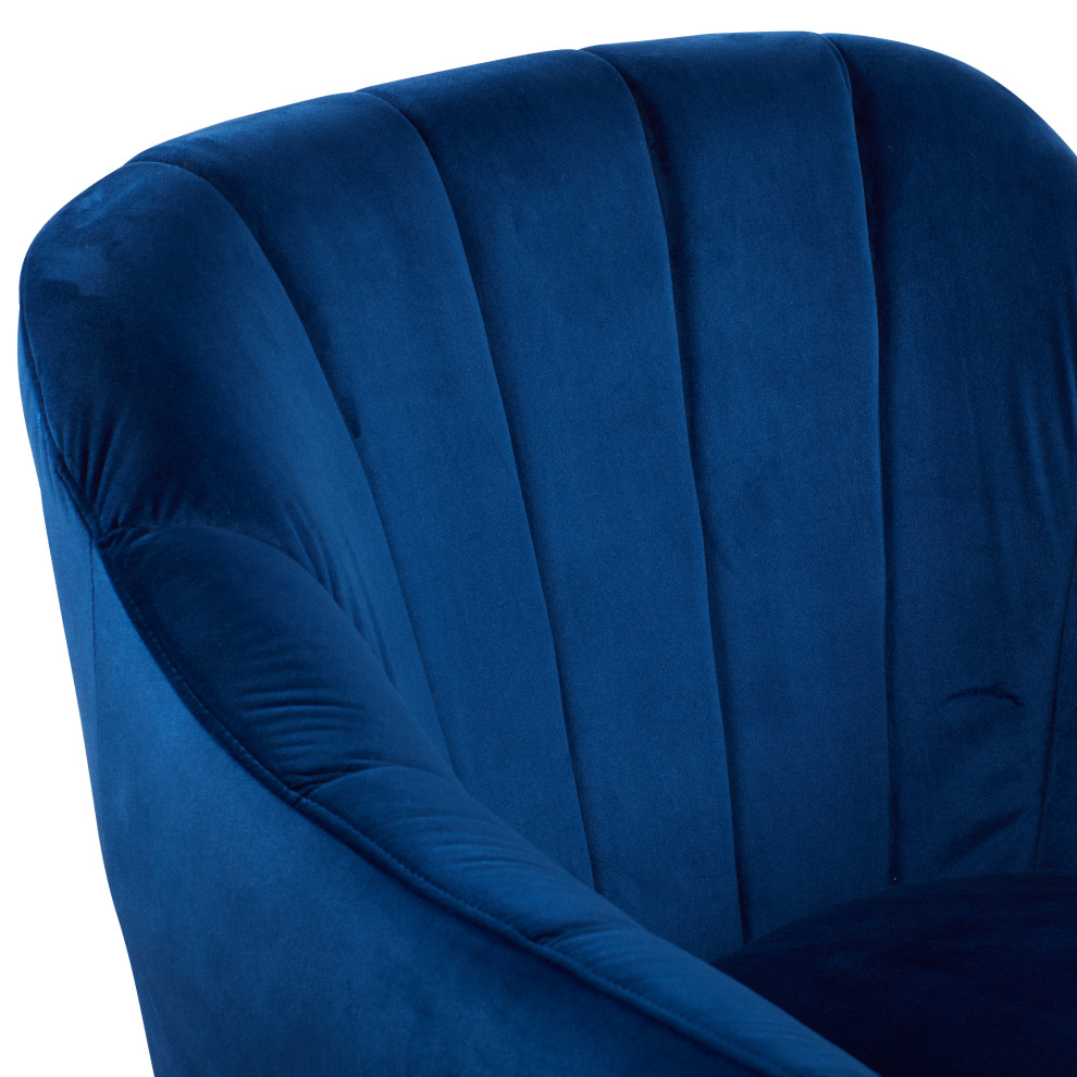 Blue Polyester and Wood Modern Accent Chair 38372   Midcentury   Armchairs And Accent Chairs   by Brimfield  ampMay  Houzz