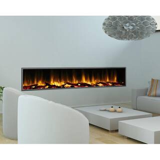 Dynasty Fireplaces 80 in. Harmony Built-in LED Electric Fireplace in Black Trim DY-BEF80