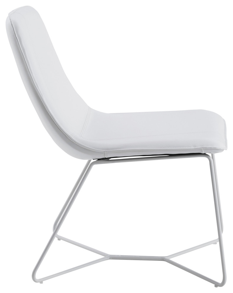 Grayson Accent Chair  White Faux Leather and White Base   Contemporary   Armchairs And Accent Chairs   by Office Star Products  Houzz