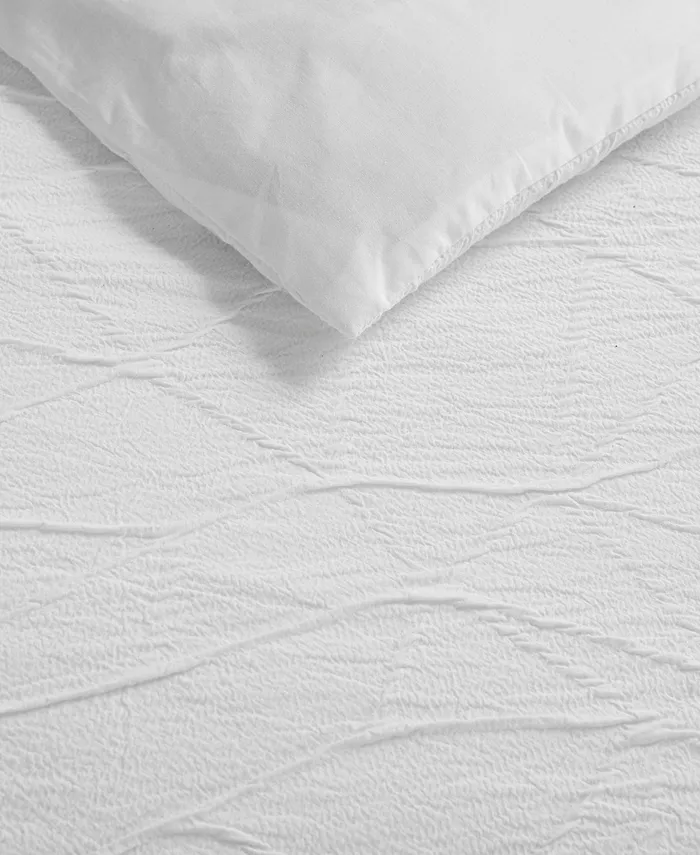 Vera Wang 3 Piece Abstract Crinkle Duvet Cover Set， Queen