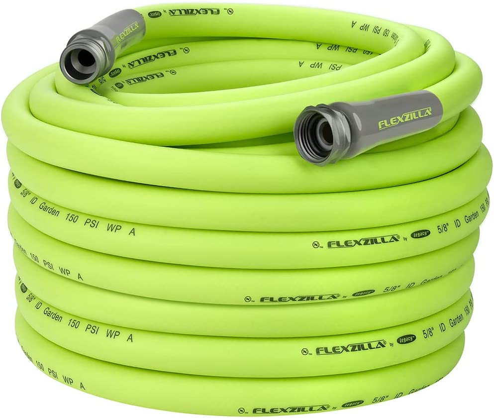 Flexzilla HFZG5100YW Garden Lead-in Hose 5/8 in. x 100 ft， Heavy Duty， Lightweight， Drinking Water Safe， Green