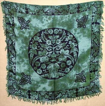 AzureGreen RAC87 Greenman altar/tarot cloth 36 x ...