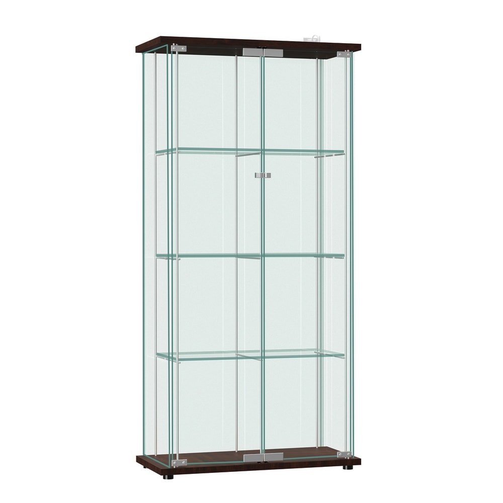 Tempered Glass Bookshelf Curio Display Cabinet