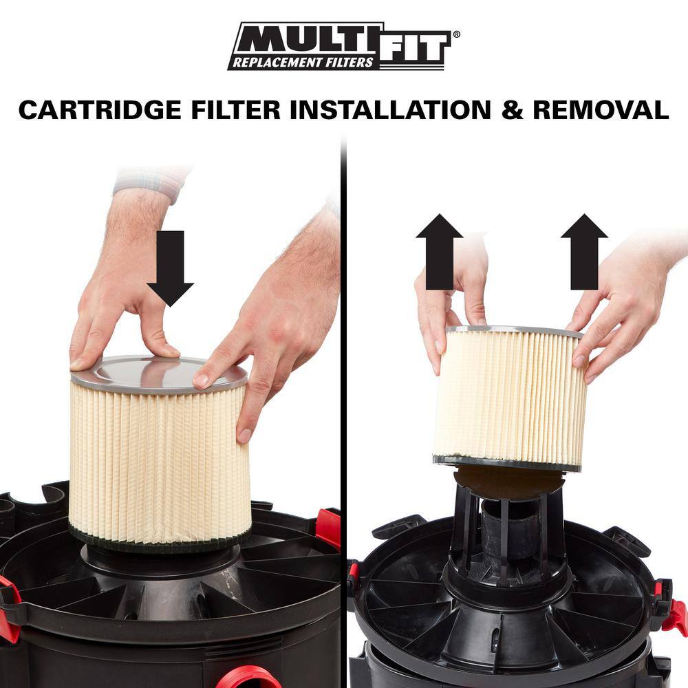 MULTI FIT Standard Replacement Cartridge Filter for Most Shop-Vac Branded WetDry Shop Vacuums VF2007