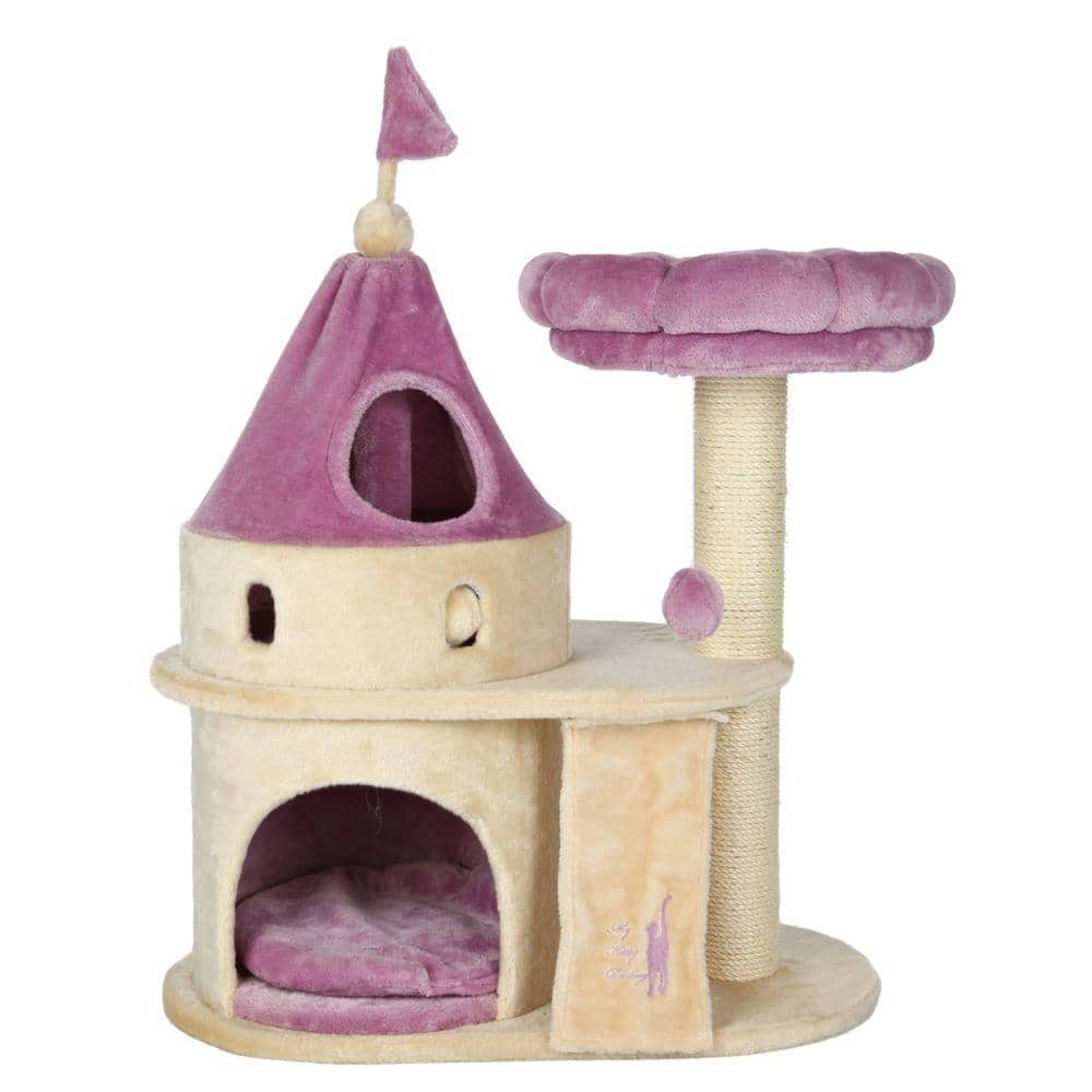 TRIXIE Beige/Purple My Kitty Darling Cat Castle 44851