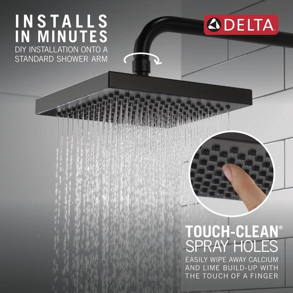 Delta 1-Spray Patterns 2.5 GPM 8 in. Wall Mount Fixed Shower Head in Matte Black RP50841BL