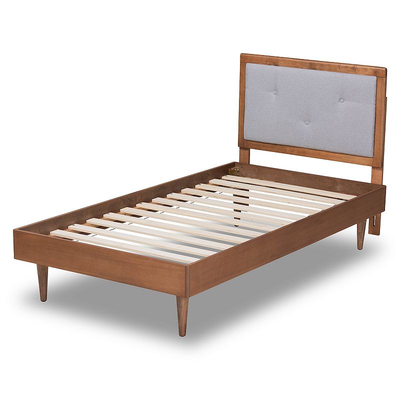 Baxton Studio Saul Upholstered Twin Platform Bed