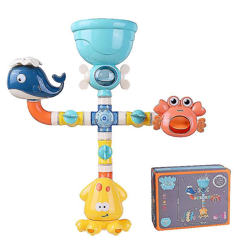 Baby Bath Dinosaur Toy Water Pipes With Waterwheel And Variety Of Sea Animals Toys