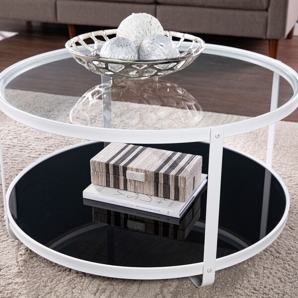 SEI Furniture Valerio Contemporary White Glass Coffee Table