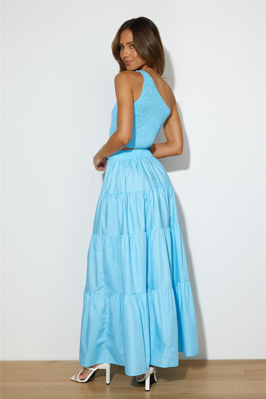 Lover Of Summer Maxi Skirt Blue