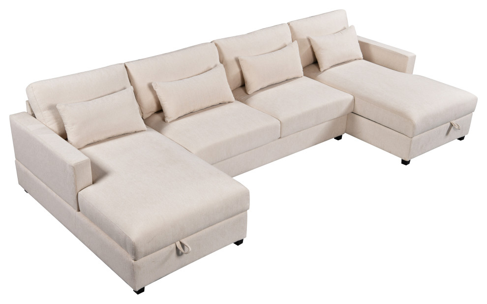 Spacious U Shape Sectional Sofa: Perfect for Relaxation and Storage   Contemporary   Sectional Sofas   by TATEUS LLC  Houzz