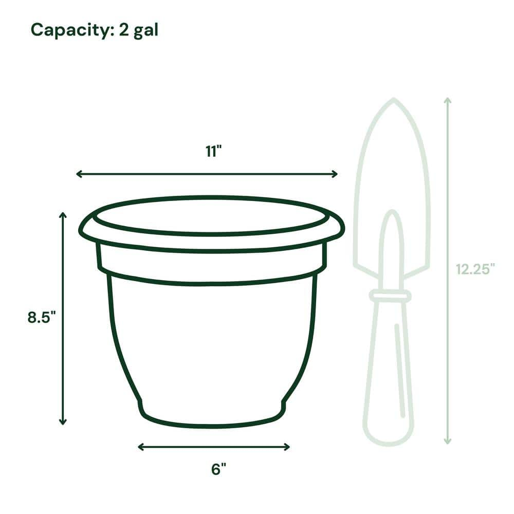 Bloem Ariana Self Watering Resin Planter 10 in. Misty Blue AP1037