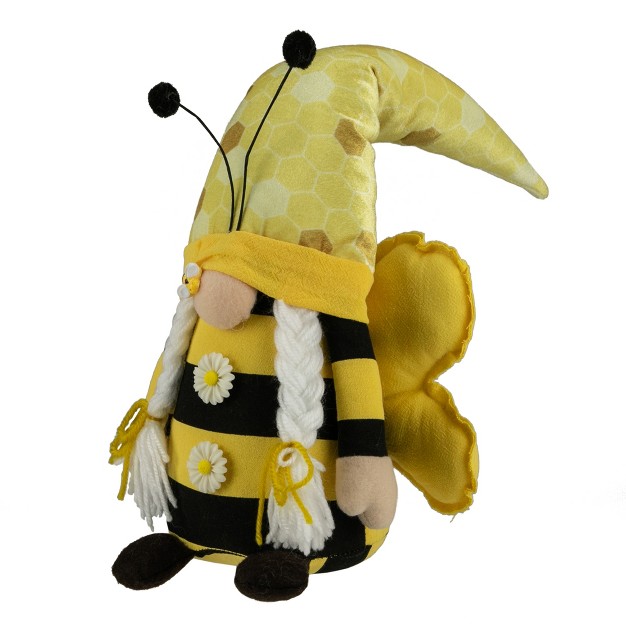 Black And Yellow Springtime Bumblebee Girl Gnome Figure