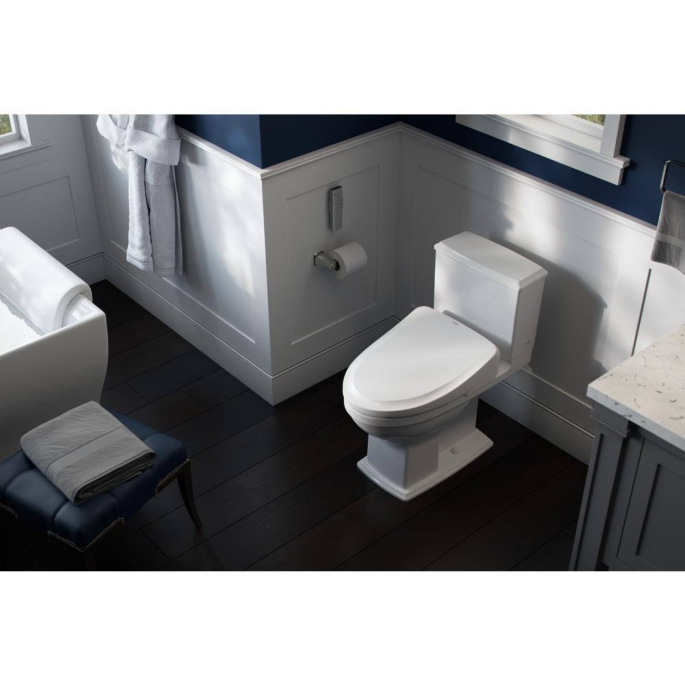 TOTO S550e Washlet Electric Heated Bidet Toilet Seat for Elongated Toilet with Classic Lid and in Cotton White SW3054#01