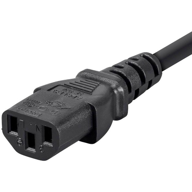 Monoprice 3 prong Extension Cord 6 Feet Black Iec 60320 C14 To Iec 60320 C13 18awg 13a 125v