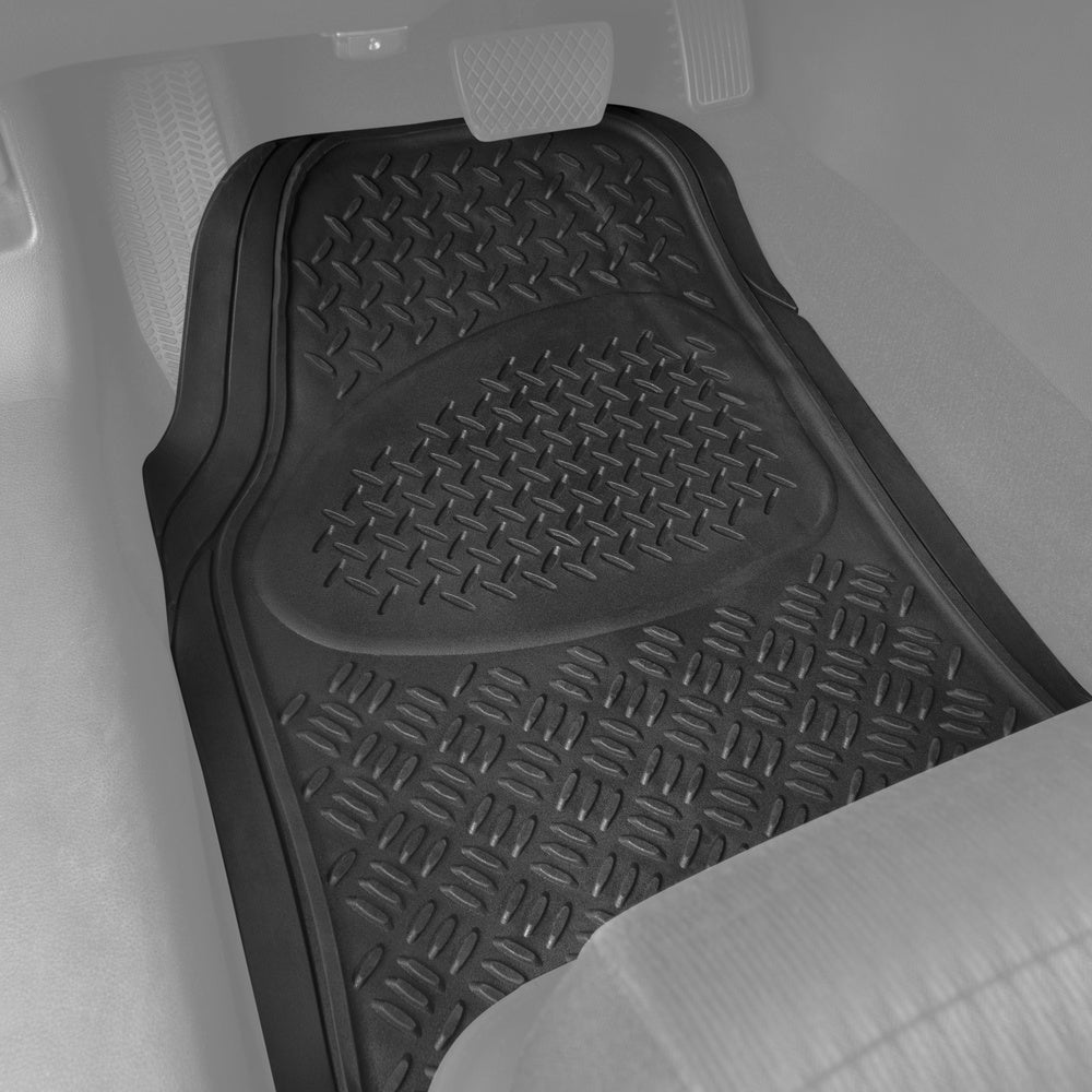 BDK Super Duty Rubber Floor Mats for Car SUV and Van with Cargo Mat， All Weather， Heavy Duty， 3 Colors