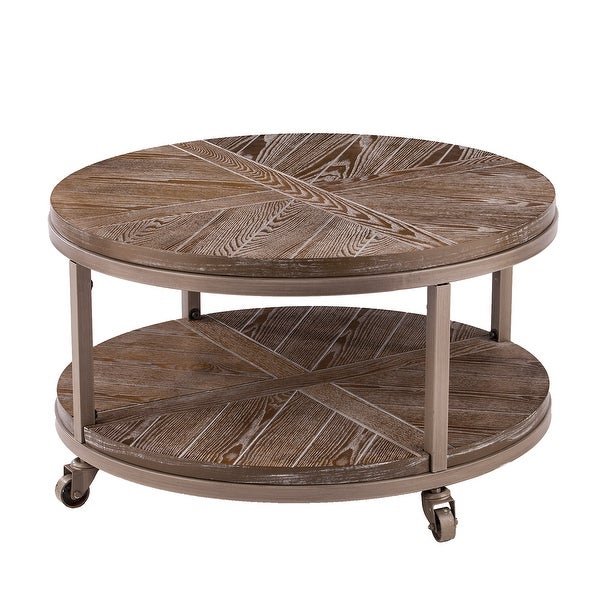 SEI Furniture Kenya Industrial Brown Wood Coffee Table