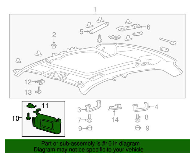 Genuine OE Ford Sun-Visor - GD9Z5404104AA