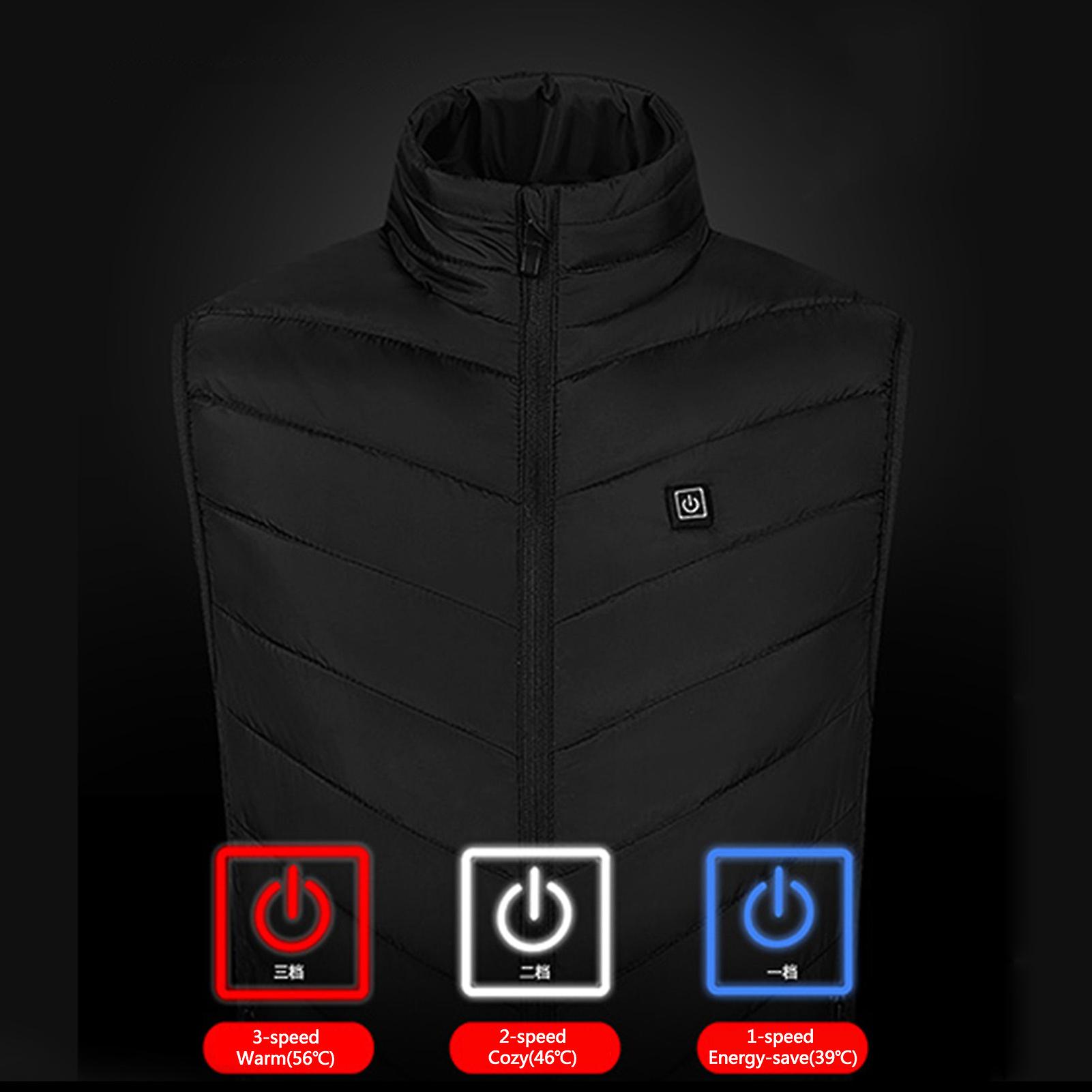 Outdoor Heating Vest Usb Charge Heated Coat Electric Heating Vest Carbon Fiber Heating Clothes For Women And Men Green + Gray 200*210cm