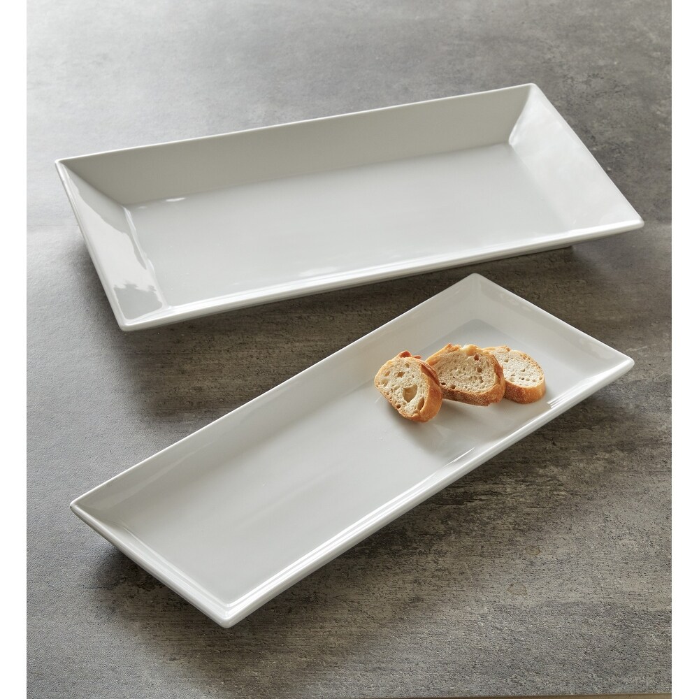 Whiteware Rectangular Serve Dinnerware Serving Tray Platter