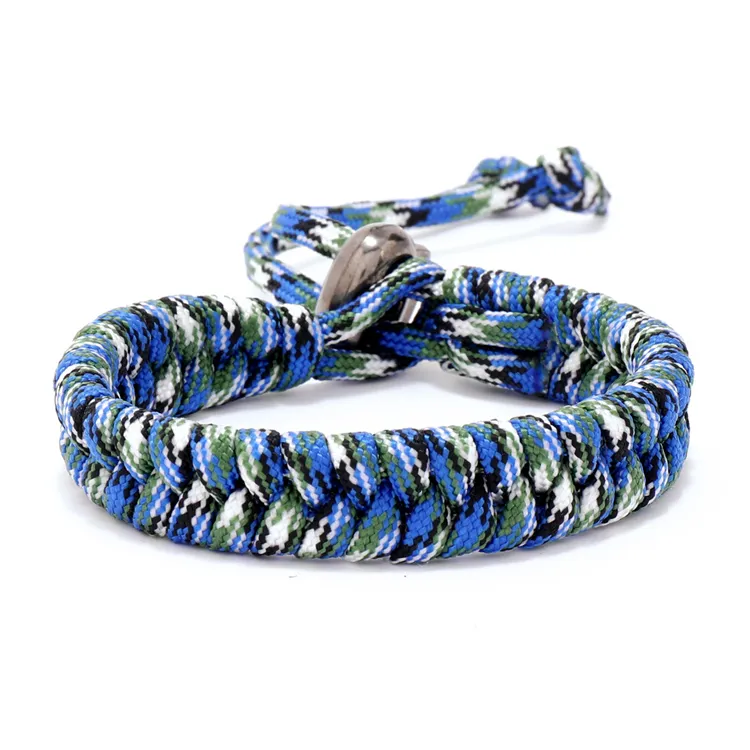 Wholesale 550 Paracord Survival Bracelet with Adjustable Shackle for Outdoor Activities