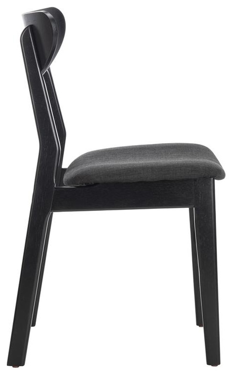 Massell Retro Dining Chair set of 2 Black/Black   Midcentury   Accent Chests And Cabinets   by Peachtree Fine Furniture  Houzz