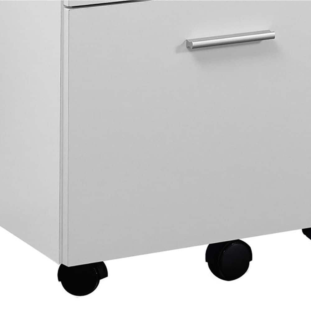 Monarch Specialties 3-Drawer White Rolling Portable Filing Cabinet (2-Pack) 2 x VM-7048