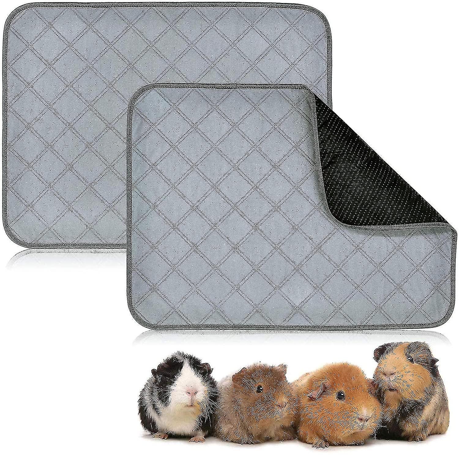 Guinea Pig Fleece Cage Liners - 2 Pack Washable Guinea Pig Pee Pads， Waterproof