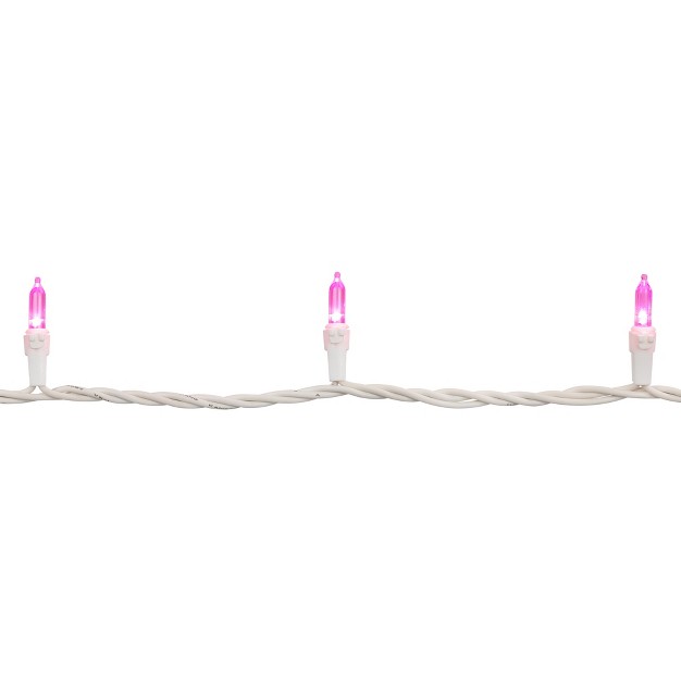 Northlight 50 Led Pink Mini Christmas Lights 16 25 Ft White Wire