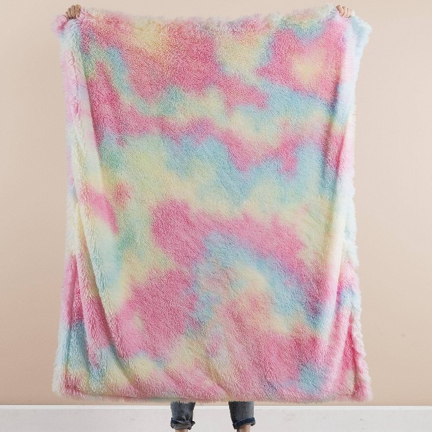 Teen Tie Dye Rainbow Throw Pink yellow blue Makers Collective