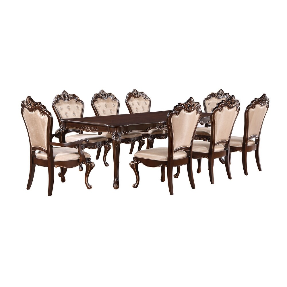 New Classic Furniture Gramercy Beige and Cherry 7 Piece Dining Set