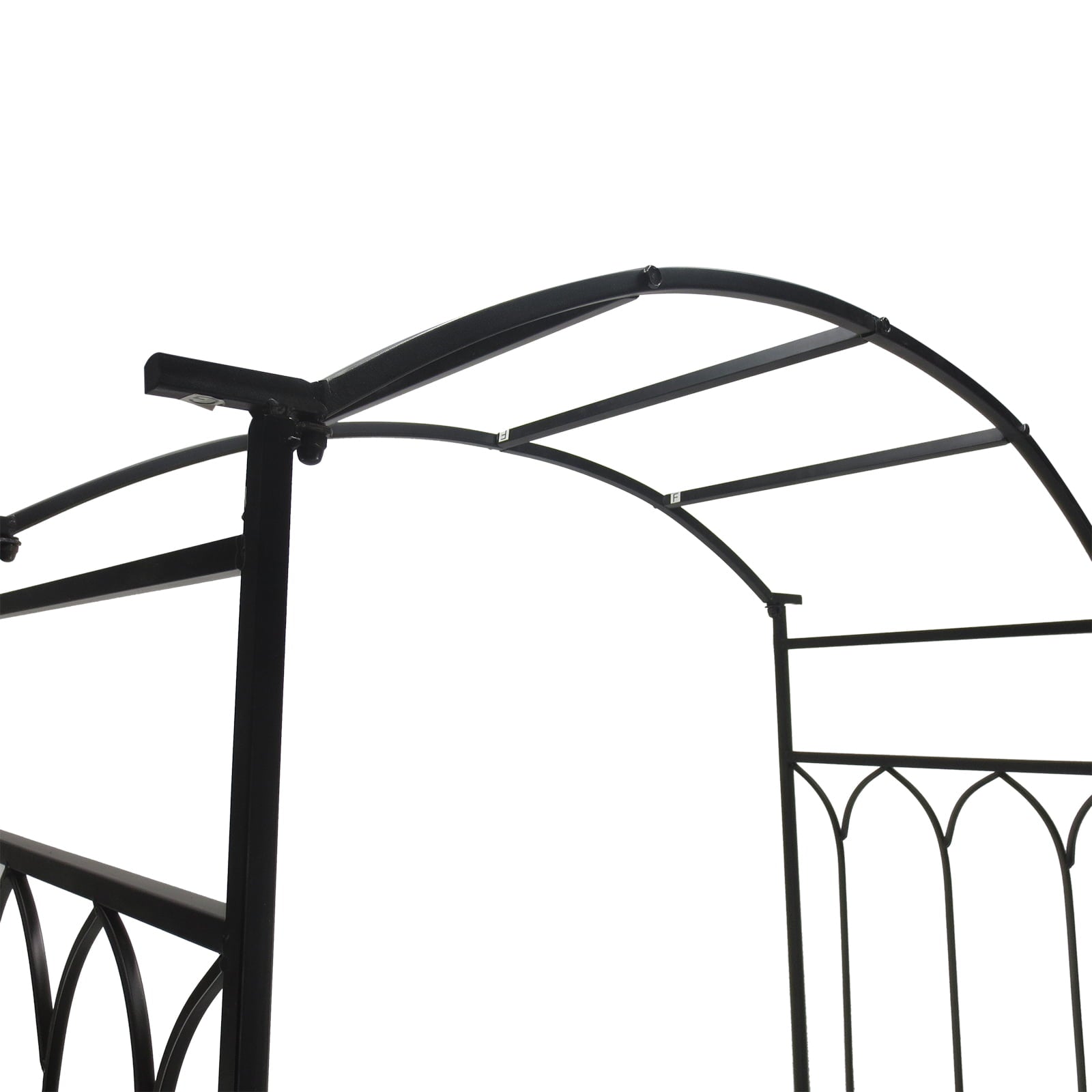 Outsunny 21" Black Metal and Steel Arbor