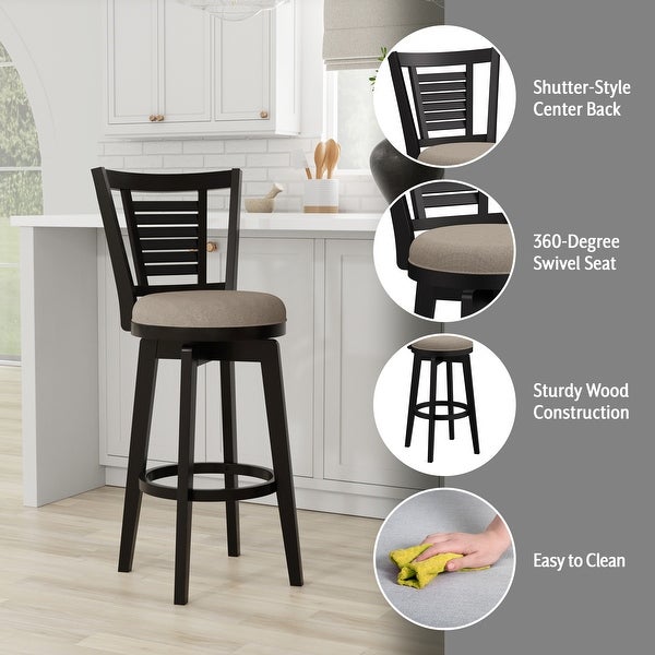 Hillsdale Furniture Foxmoor Wood Swivel Stool， Black