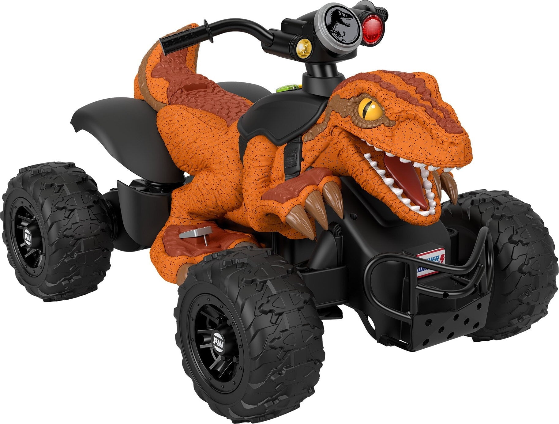 Power Wheels Jurassic World Dino Racer Battery-Powered Ride-On ATV Dinosaur Toy, Orange