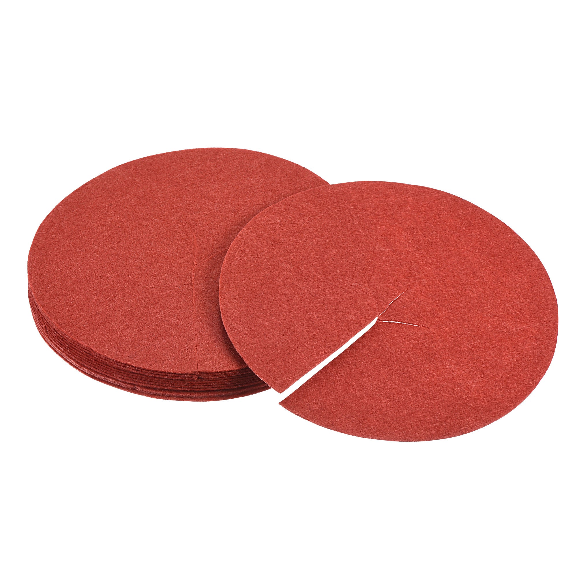 Uxcell 5.4" Round Nonwoven Tree Mulch Ring Mat Cover Plant Barrier, Red 12 Pack