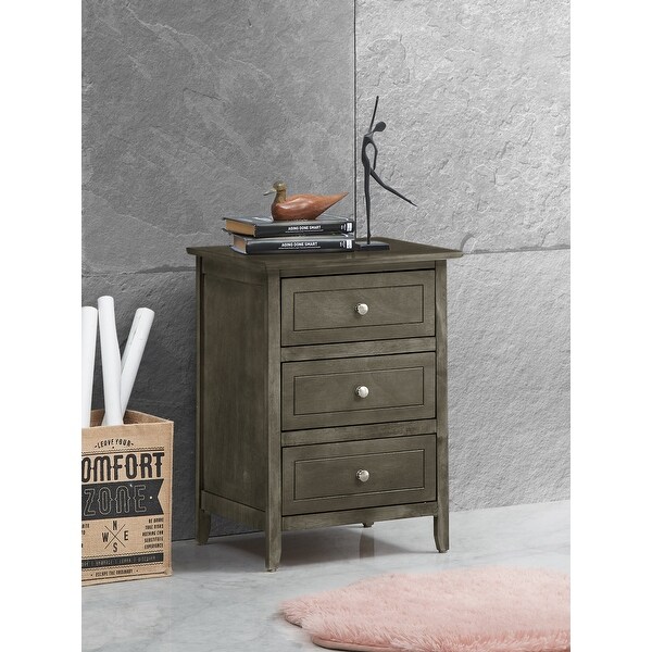 Daniel 3-drawer Transitional Wooden Nightstand， 25