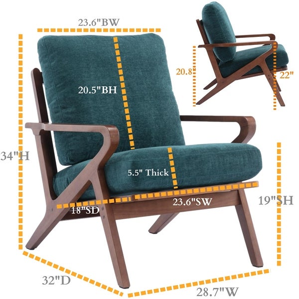 Upholstered Accent Lounge Leisure Chair with Solid Wood Frame