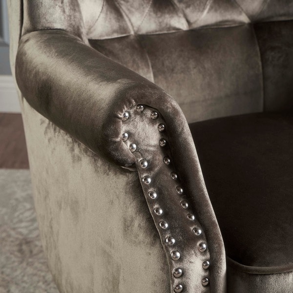 Tomlin Nailhead Velvet Club Chair by Christopher Knight Home