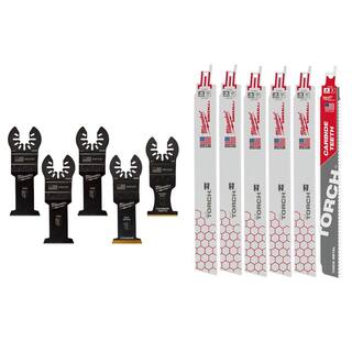 MW Multi-Tool Oscillating Blade Pack with TORCH Sawzall Blades and Carbide Blade (11-Piece) 49-10-9122-48-00-5788T