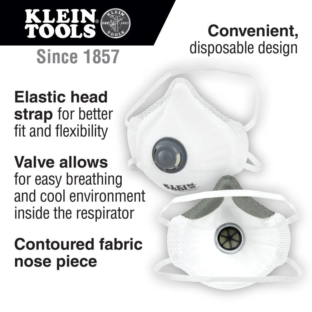 Klein Tools N95 Disposable Respirator 10pk 6044010 from Klein Tools