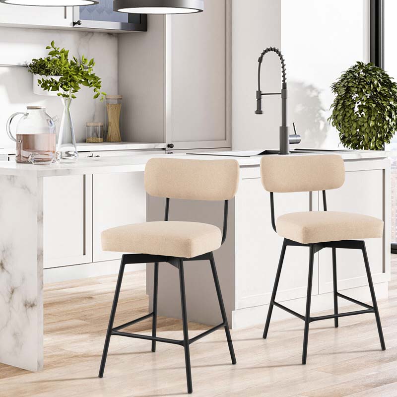 2 Pcs 360° Swivel Bar Stools 25