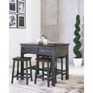 Picket House Furnishings Abilene Grey Kitchen Island and 4-Stools MAIZ112KIST