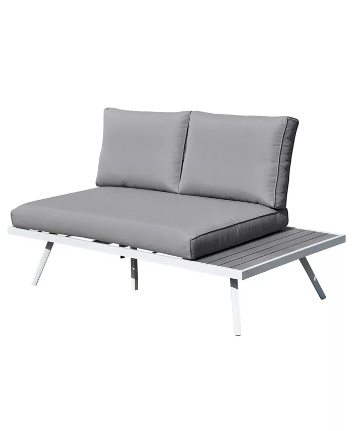 Glitzhome 4 Piece Outdoor Aluminum Sectional Sofa Set with Cushions