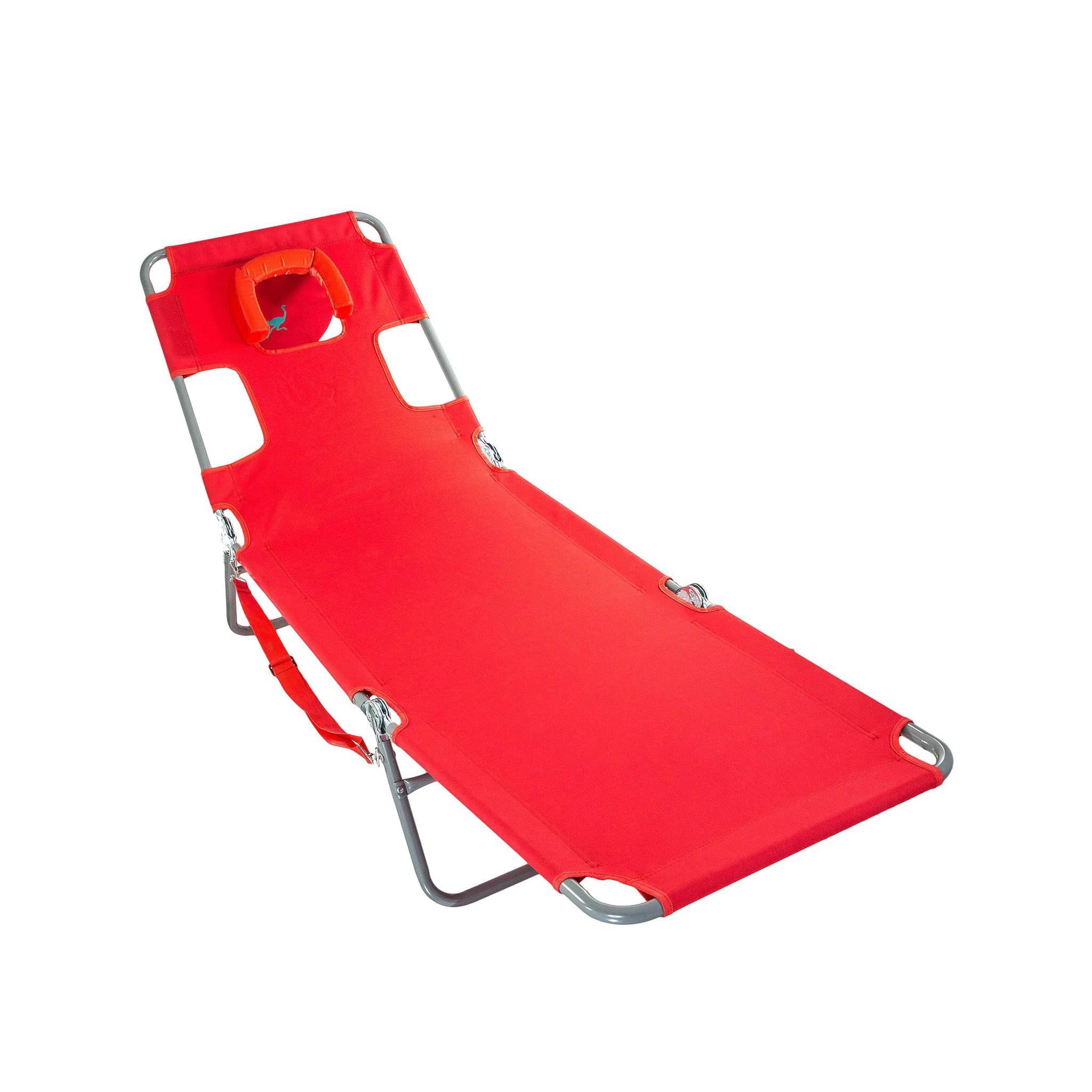 Ostrich Folding Steel Beach Chair - Red