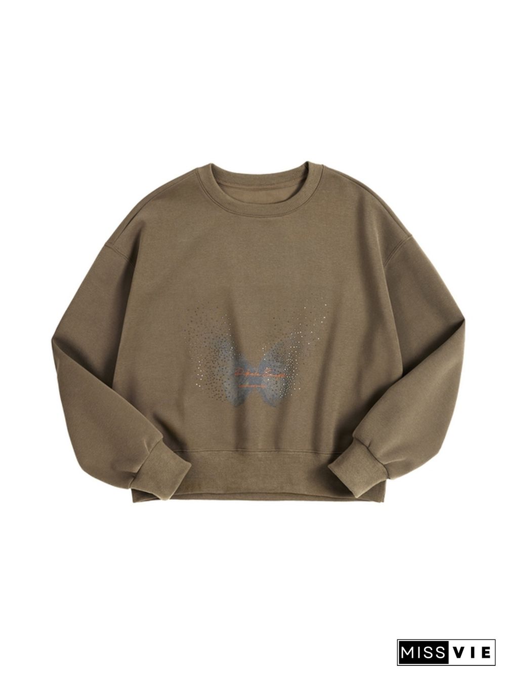 Butterfly Print Oversized Hoodie